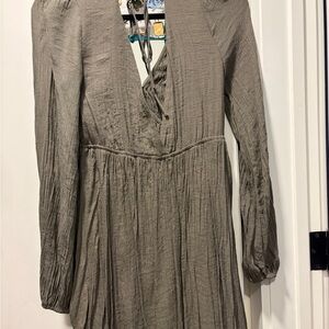 Chic Long Sleeve Gray Dress
